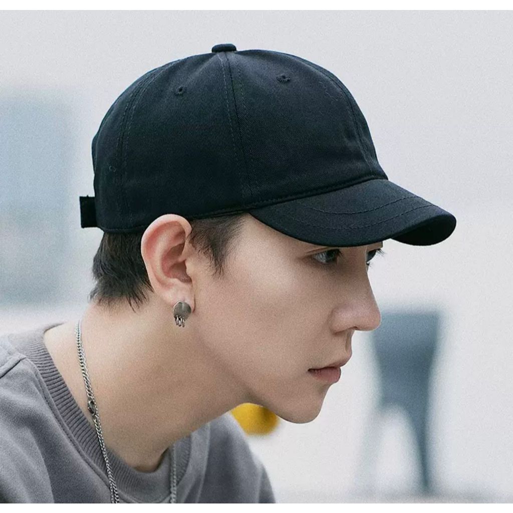 Lidah Pendek Polos Topi Lidah Pendek Polos Pria Wanita - Topi Baseball Gaya Jepang dengan Jepitan Be