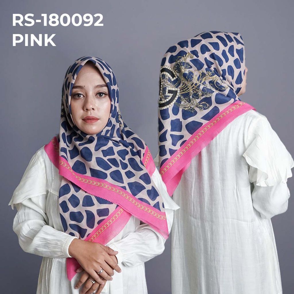 RS-180092 Hijab Jilbab Dennay Scarves Voal Motif Segi Empat Basic Laser Cut