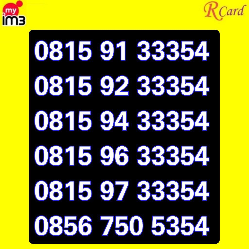 Perdana Nomor Cantik Indosat im3 11 Digit Tripel 333 Rapi 354 750 5354