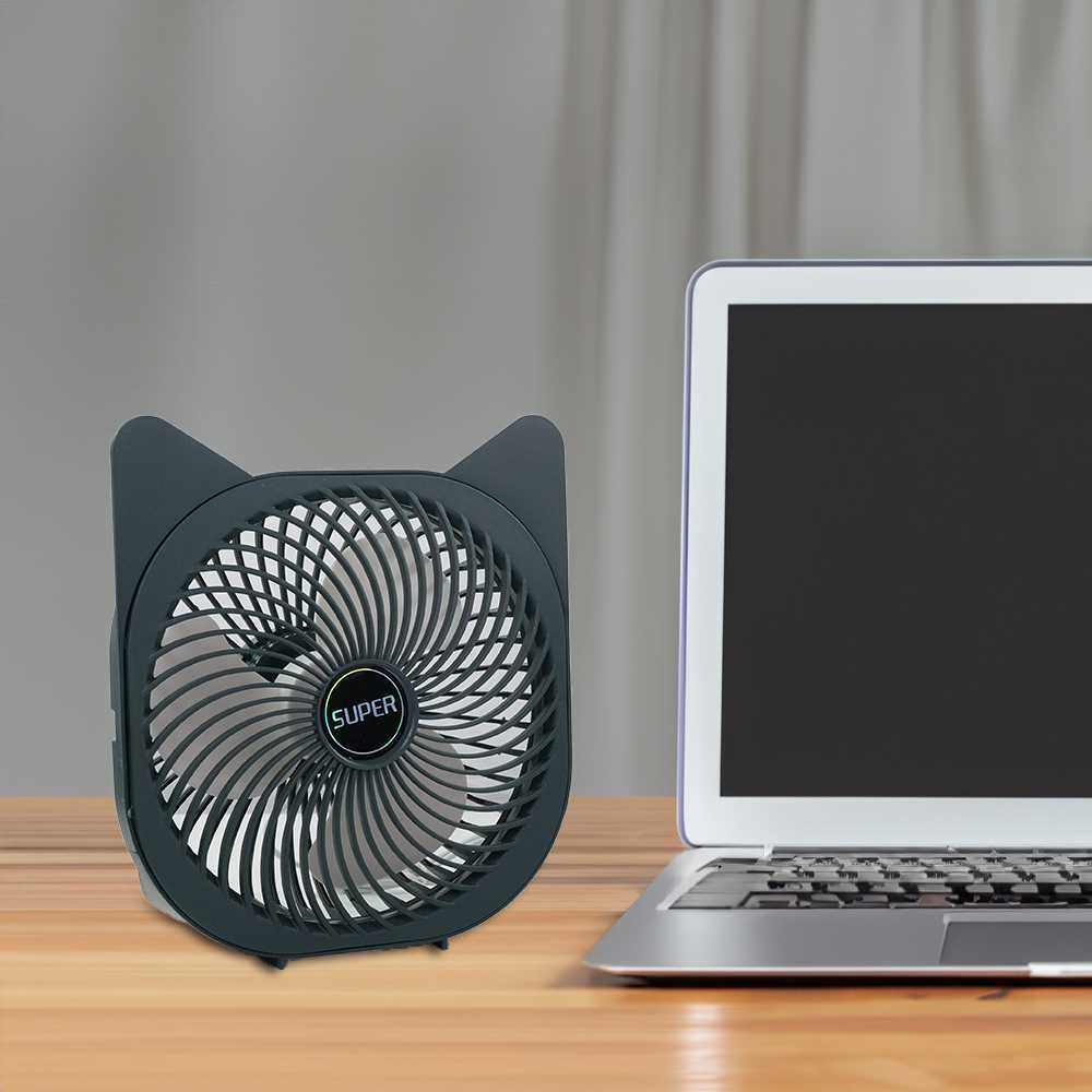 Housmart Taffhome Kipas Angin Meja Portable Desk Fan Usb 5 Inch 2.5W Co