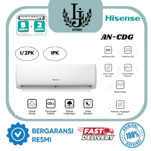 AC Hisense Standar AN05CDG/AN09CDG - 1/2PK/1PK AC Hisense Standar
