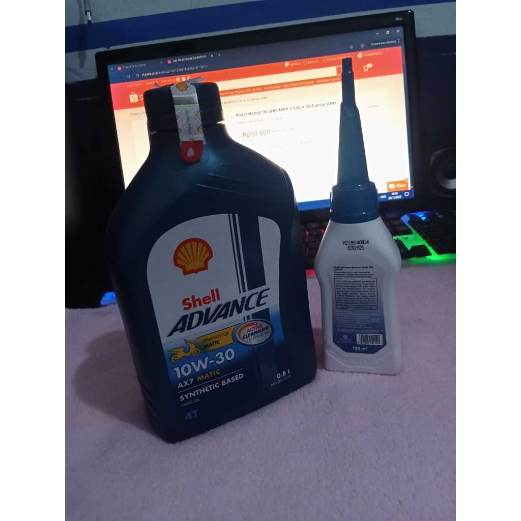 paket hemat oli shell advance ax7 + oli gardan shell