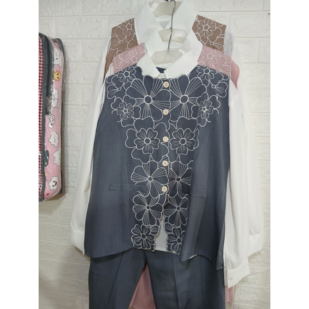 SATU SET VEST KEMEJA CELANA DAN ROK WANITA TERBARU