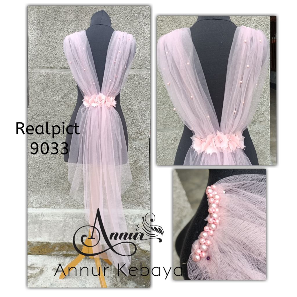 REALPICT 9033 selendang belakang sayap kebaya variasi kebaya hiasan kebaya