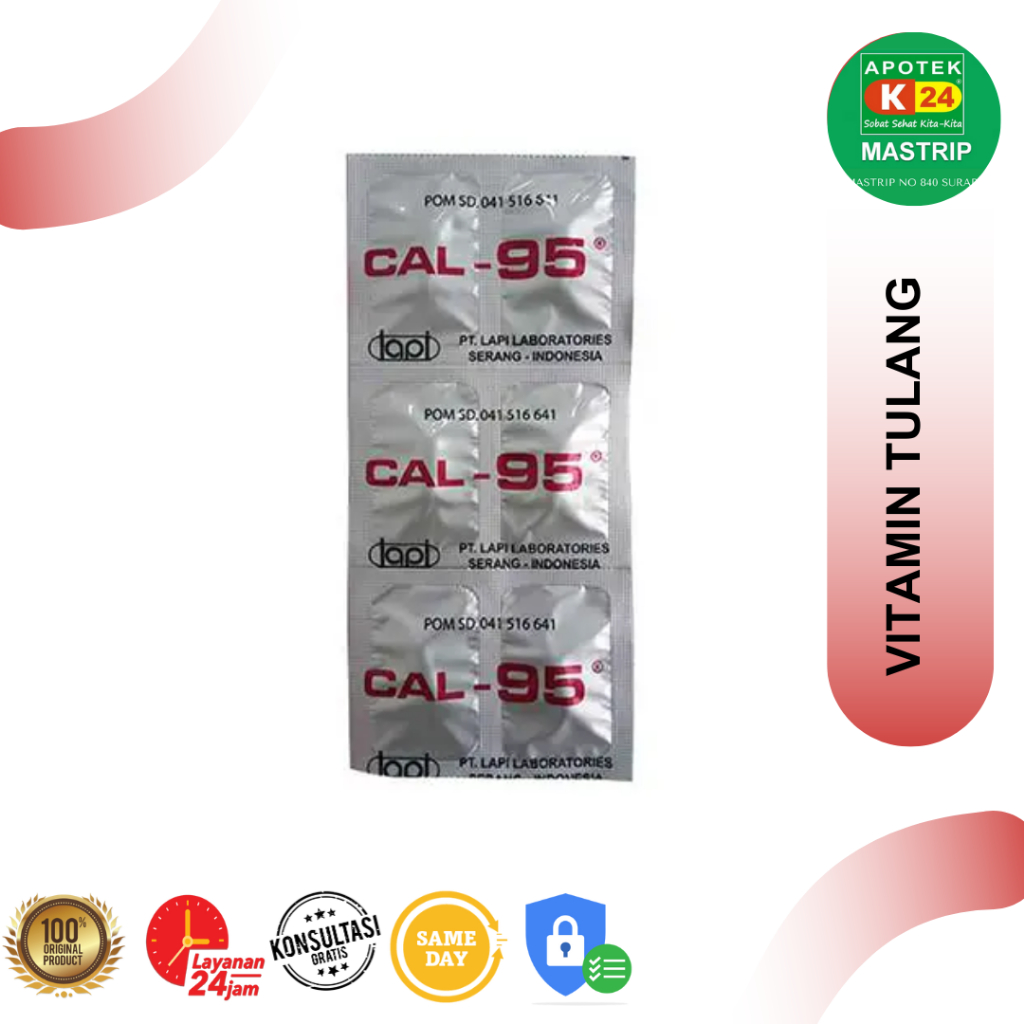 CAL 95 TABLET VITAMIN TULANG DEWASA 6 TABLET