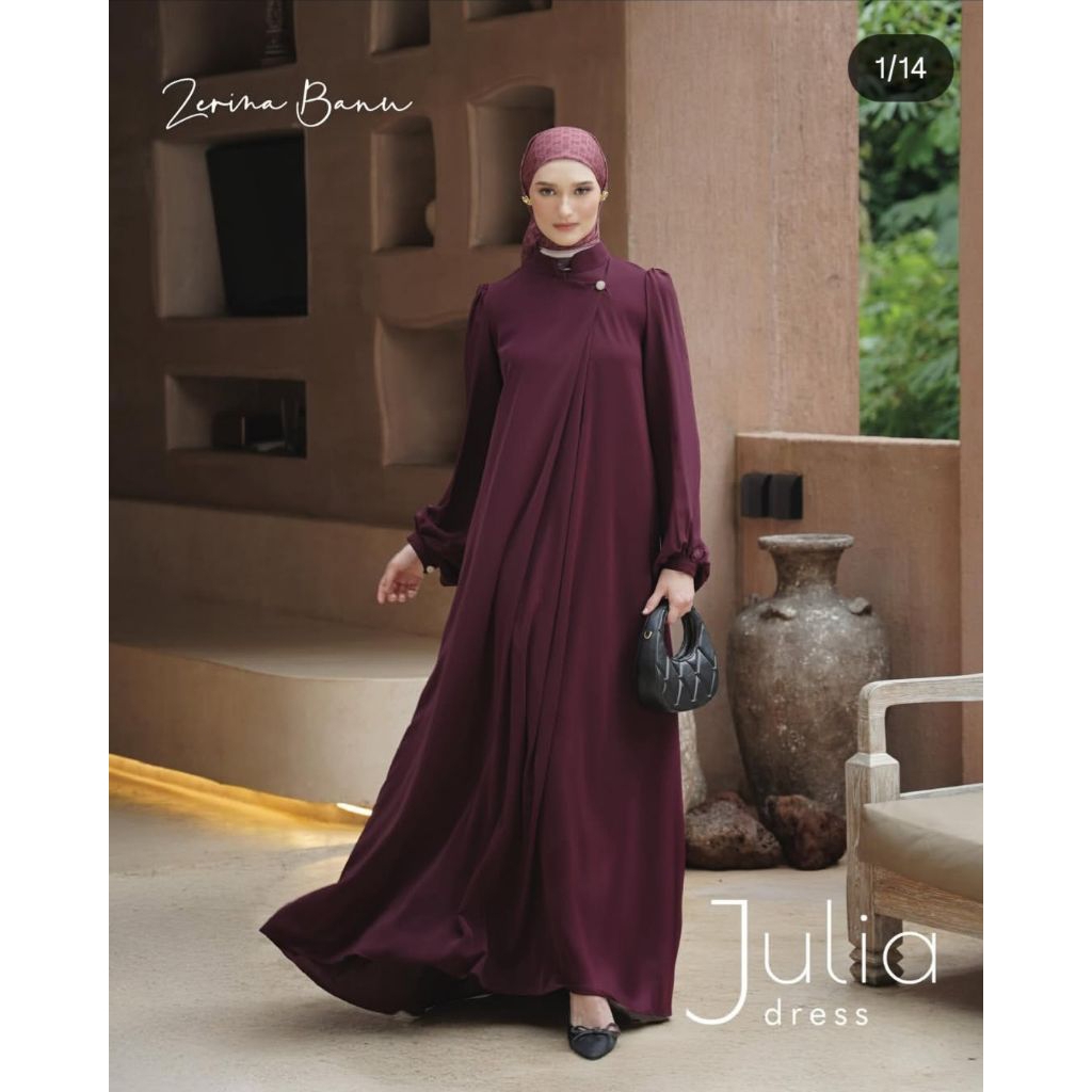 Julia Dress ZB || Anya Dress Zerina Banu || Baju Gamis Polos Simple By Heaven Lights ZB