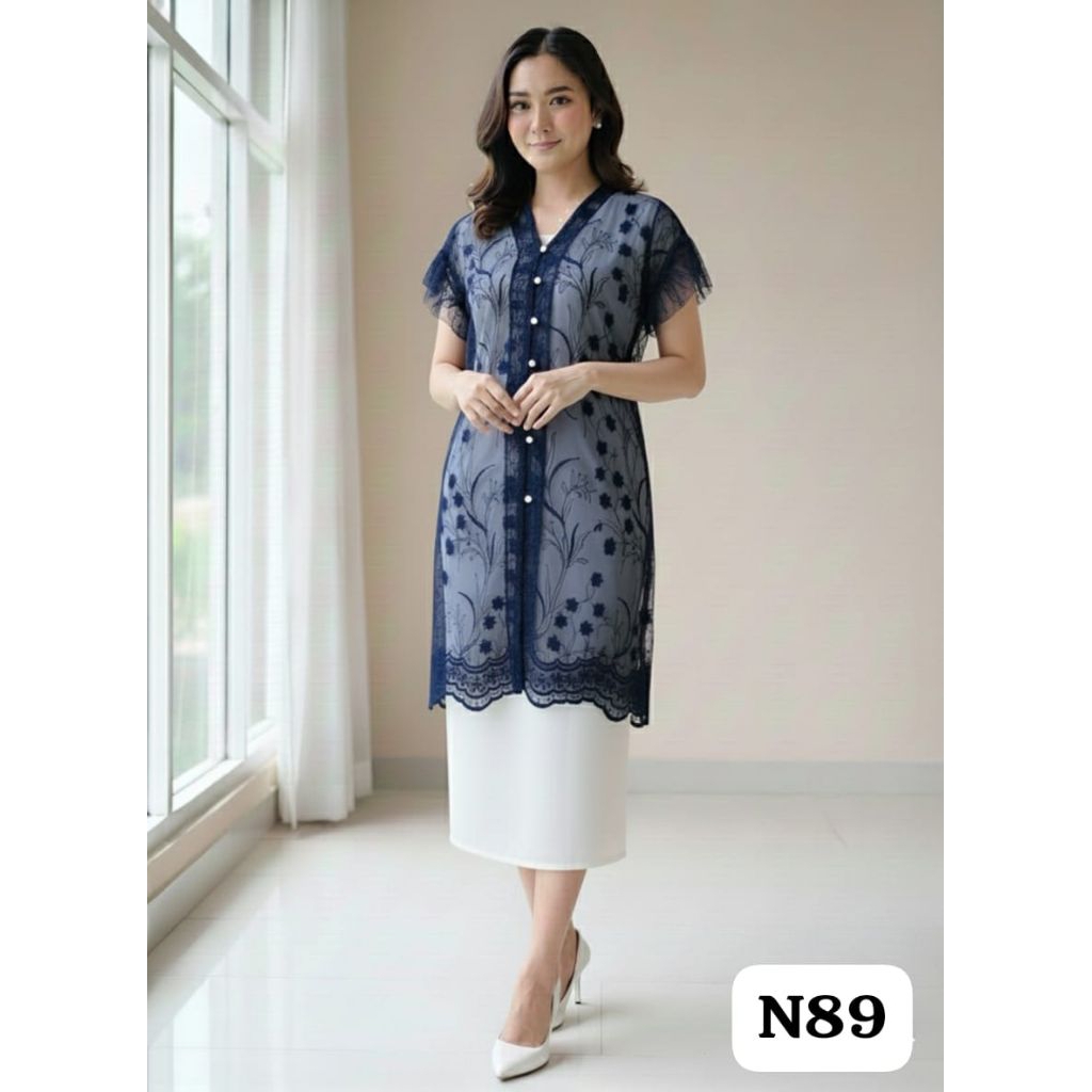 OUTER BRUKAT TUNIK terbaru bahan tile outer kondangan