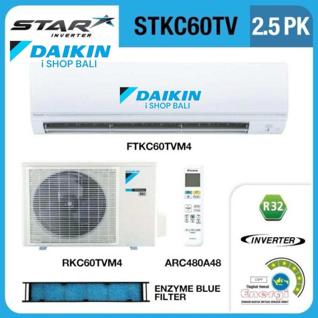 Ac Daikin Thailand Star inverter 2.5 Pk FTKC60TV Ac Daikin Thailand 2 1/2 Pk