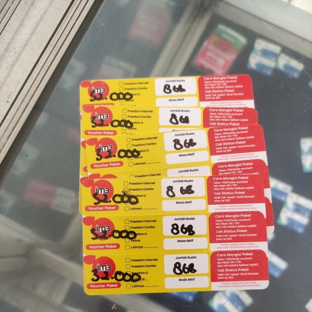 Voucher Indosat 8gb freedom