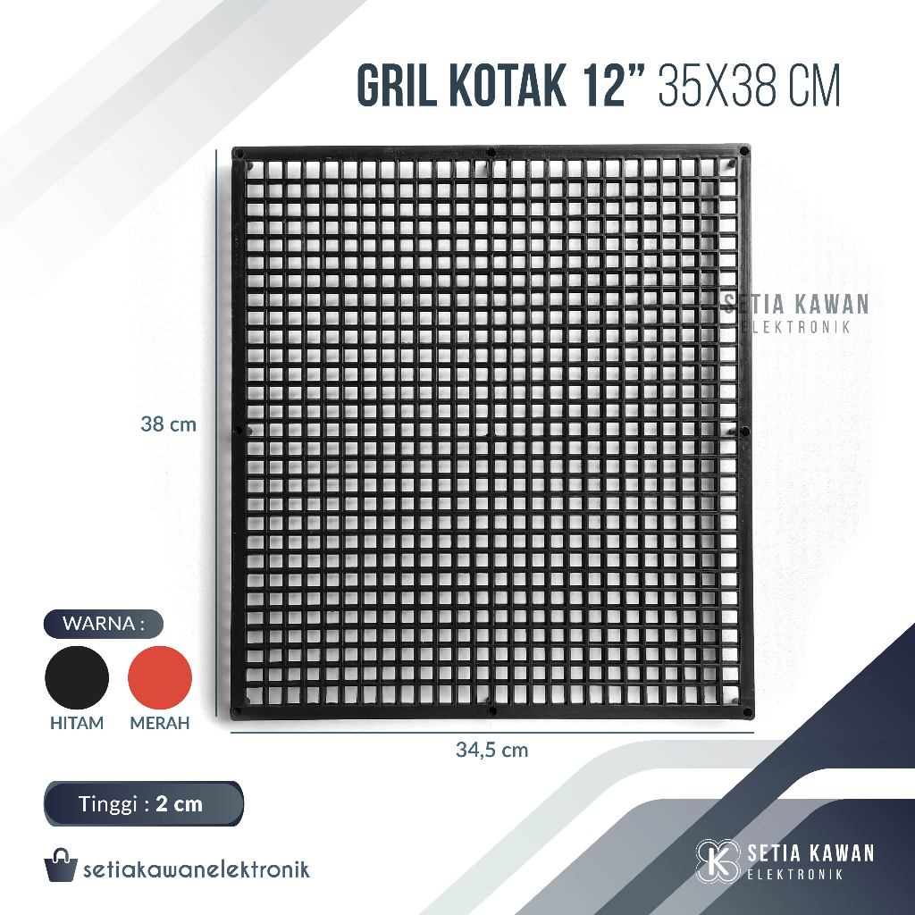 Ram Grill Speaker Kotak 12" Ukuran 35 x 38 cm Plastik / Tutup Pelindung Box Salon Speaker 12 Inch Mo