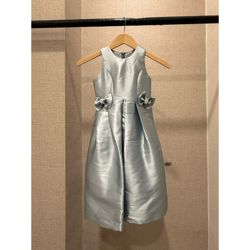 Gaun Pesta Anak Mewah Biru Abu