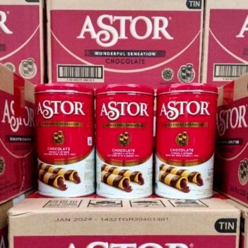 Astor Wafer stick Kaleng 330gr DUS - 1 DUS isi 6 Kaleng
