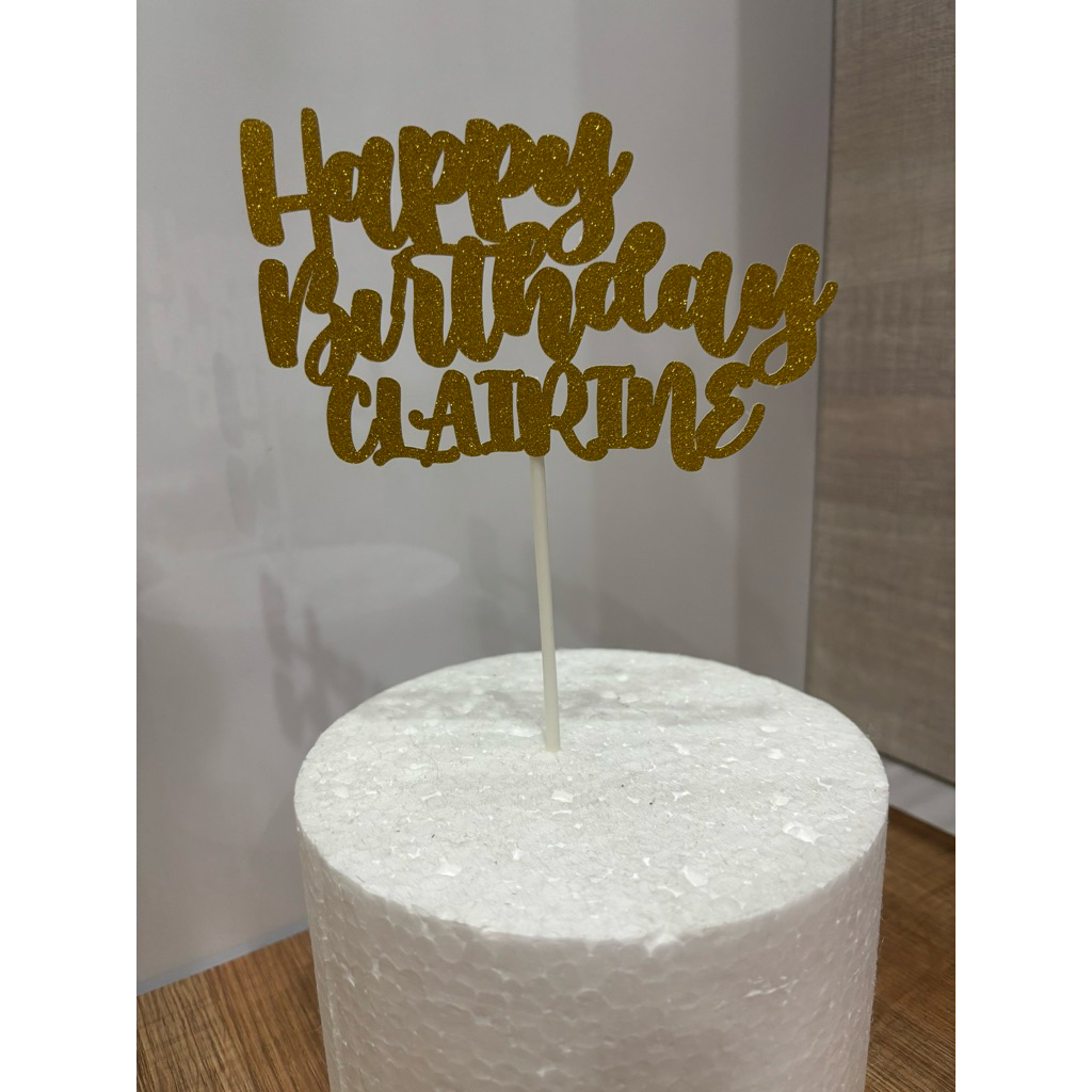 Custom Nama Topper Glitter / Custom Nama Topper Happy Birthday