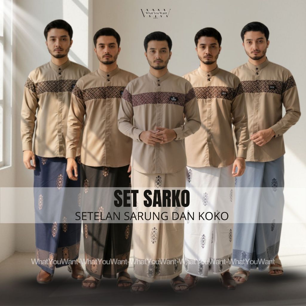 Set Sarko Sarung Koko Pria Dewasa Katun Terbaik