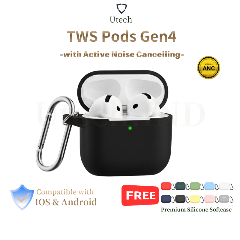 Utech thePods Gen 4 TWS Bluetooth Earphone Nirkabel Headset Bluetooth 5.3 earphones BT Handset Bluet
