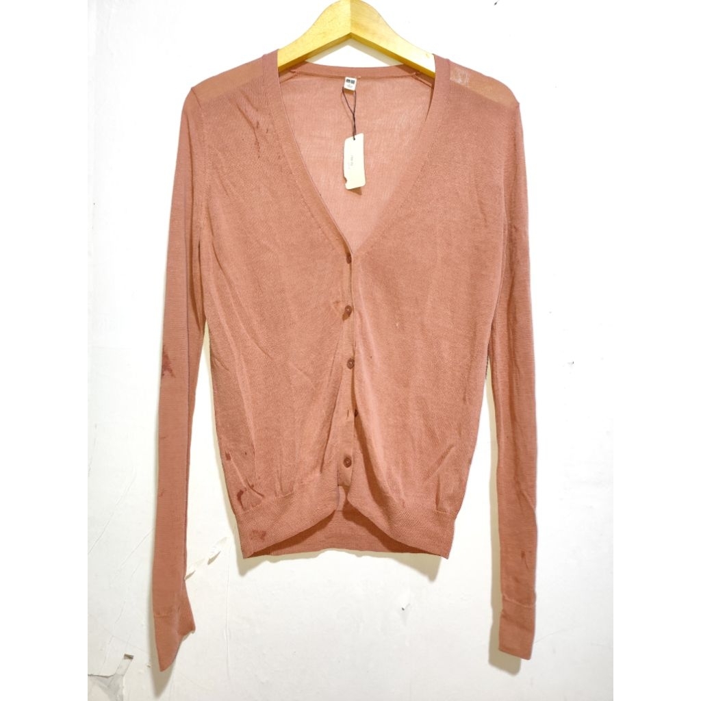 un1ql0 - atasan outer cardi lengan panjang merah bata