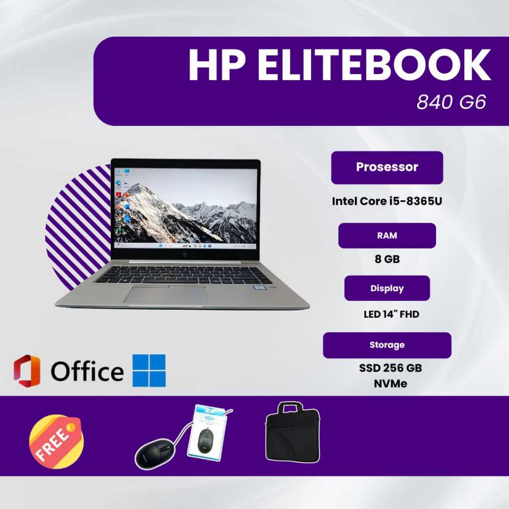 Laptop HP Elitebook 840 G6 Core i5 Gen 8 RAM 8 GB SSD 256 GB NVMe
