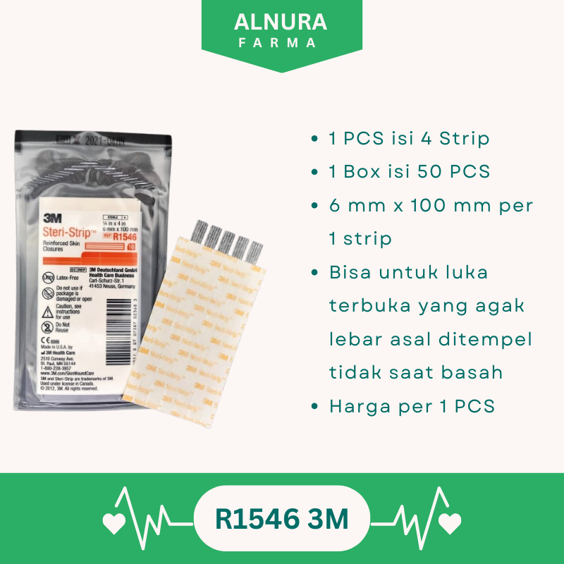 Steri Strip R1546 3M Plester Penutup Luka Tanpa Jahitan Eceran Perban Per Pcs