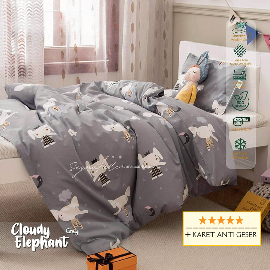 sprei anak laki perempuan motif elephant 90x200 120x200 100x200 160x200 sprey animal gajah