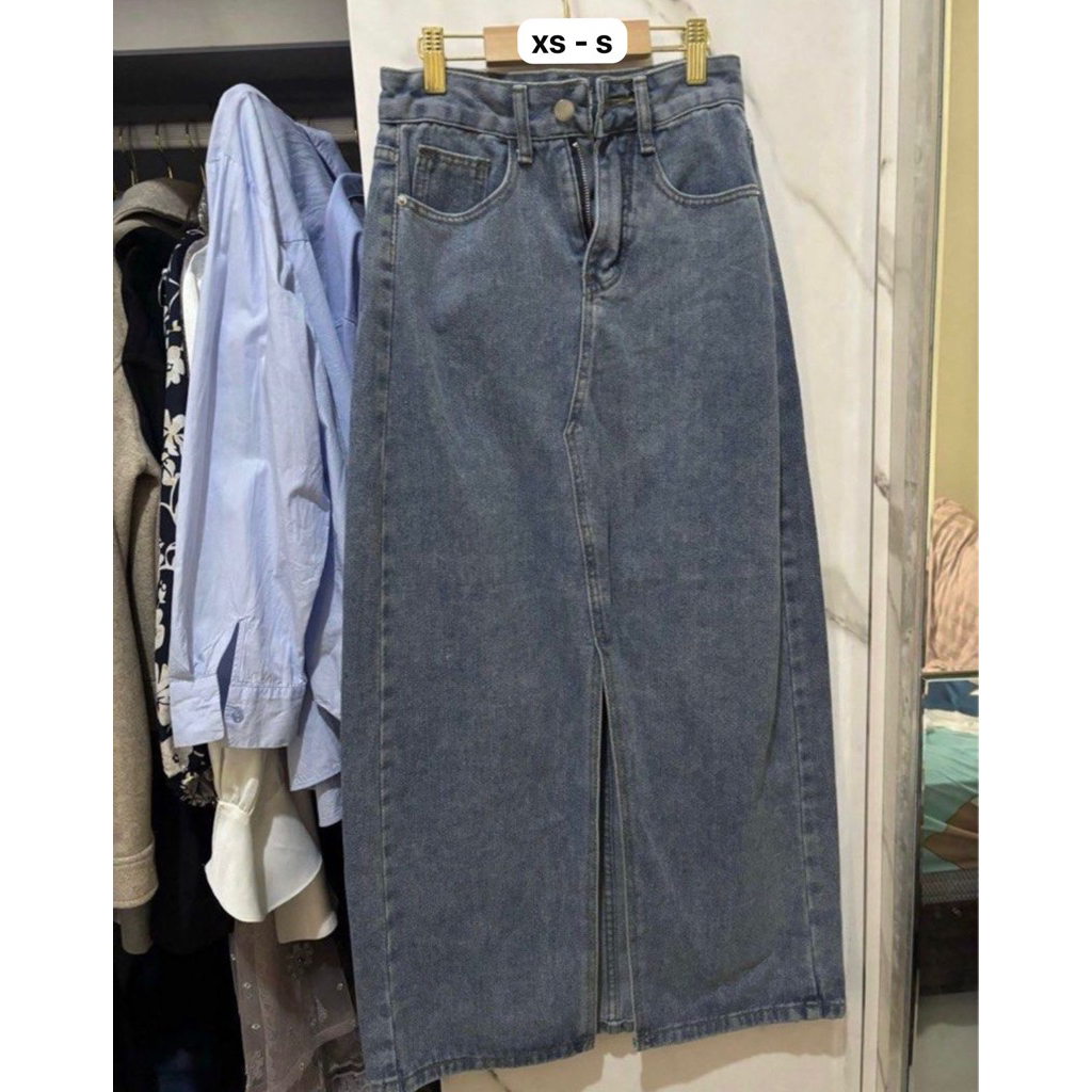 preloved rok span panjang skirt jeans denim levis