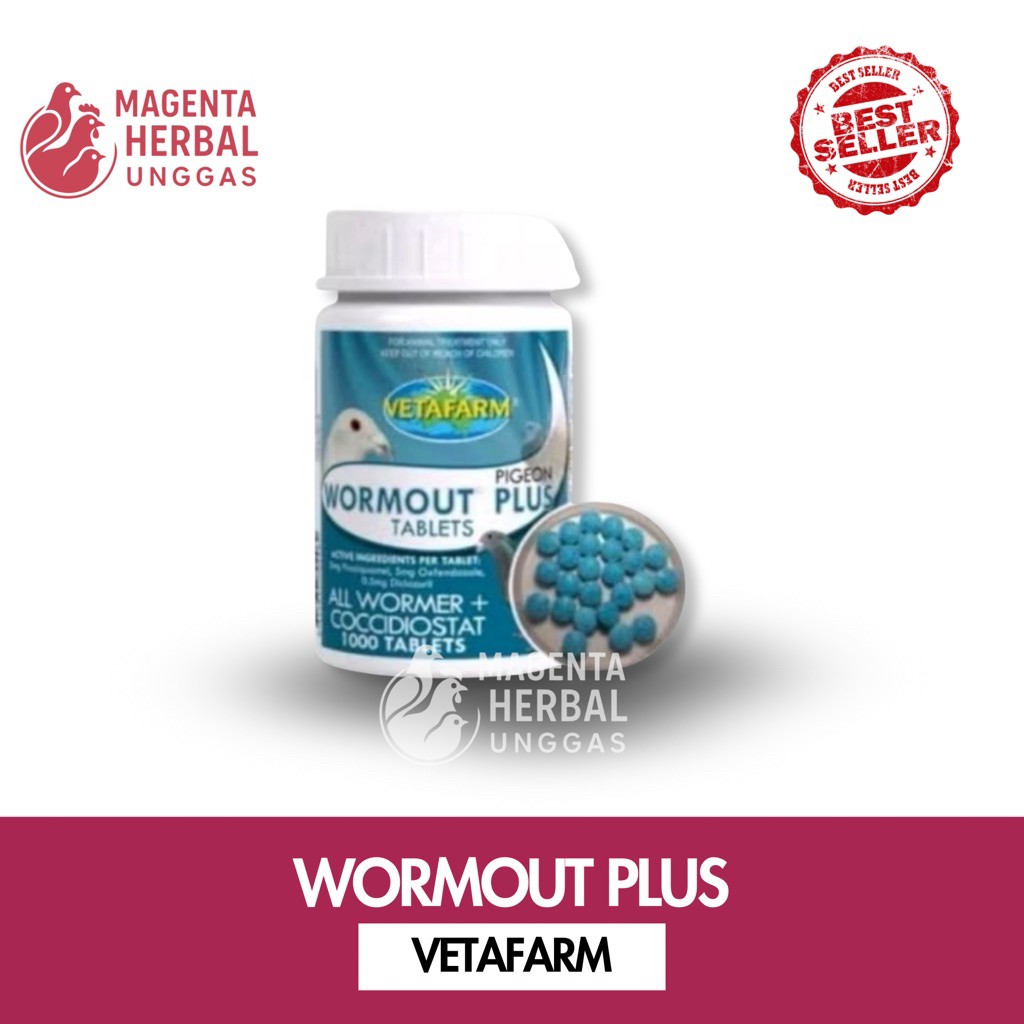 WormOut Vetafarm Tablet – Obat Cacing Merpati dara kolong dan balap