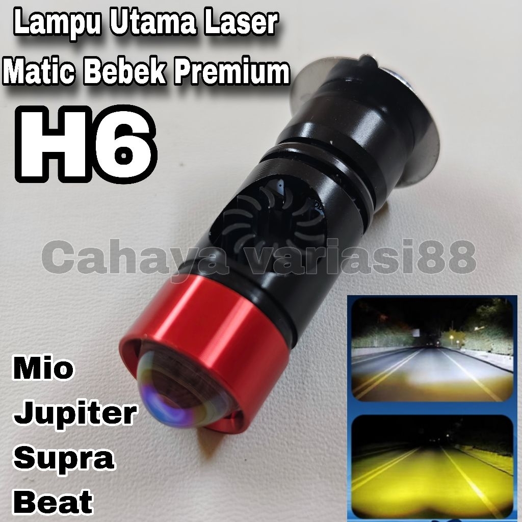 Lampu Utama H6 Premium Motor Mio Beat Jupiter Supra Satria Bola Lampu Utama Motor Matic Cahaya Teran