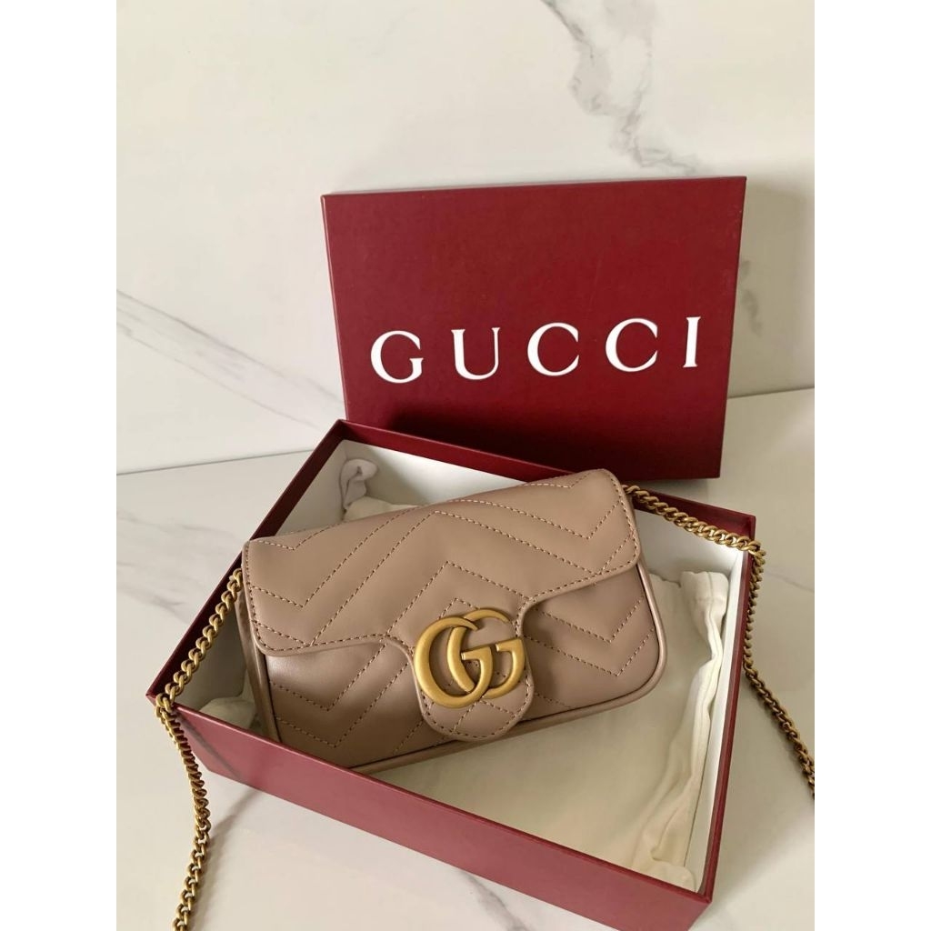 BNIB Gucci Super Mini Marmont in Nude