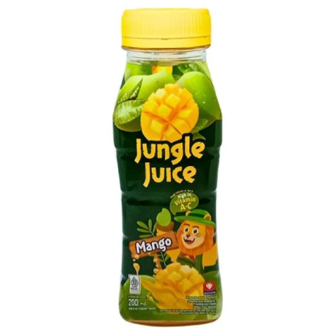 JUNGLE JUICE Mango 200ml 1 Karton (Isi 12 Botol) – Jus Mangga Harum Manis, Praktis & Segar