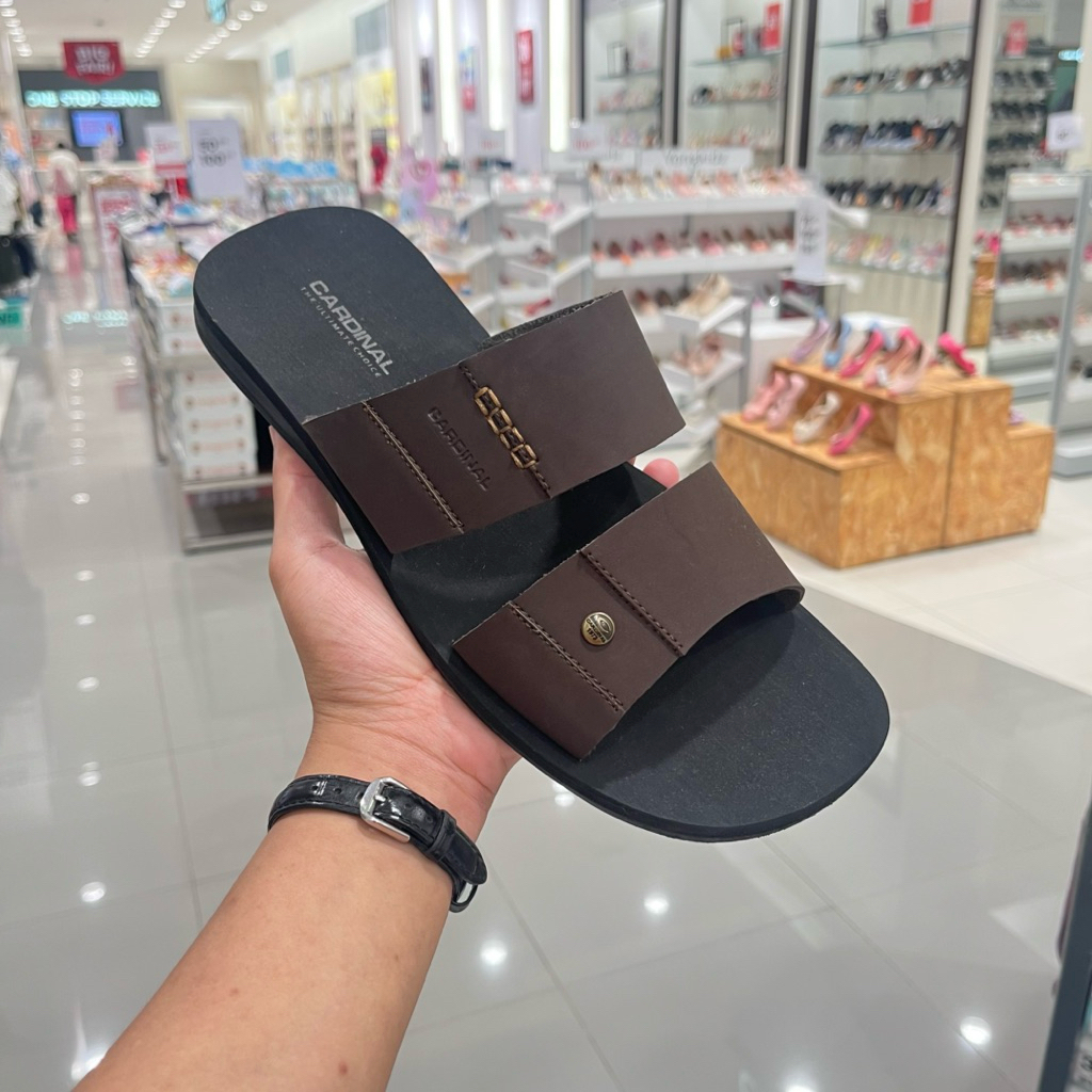 cardinal sandal slop pria kulit sintetis