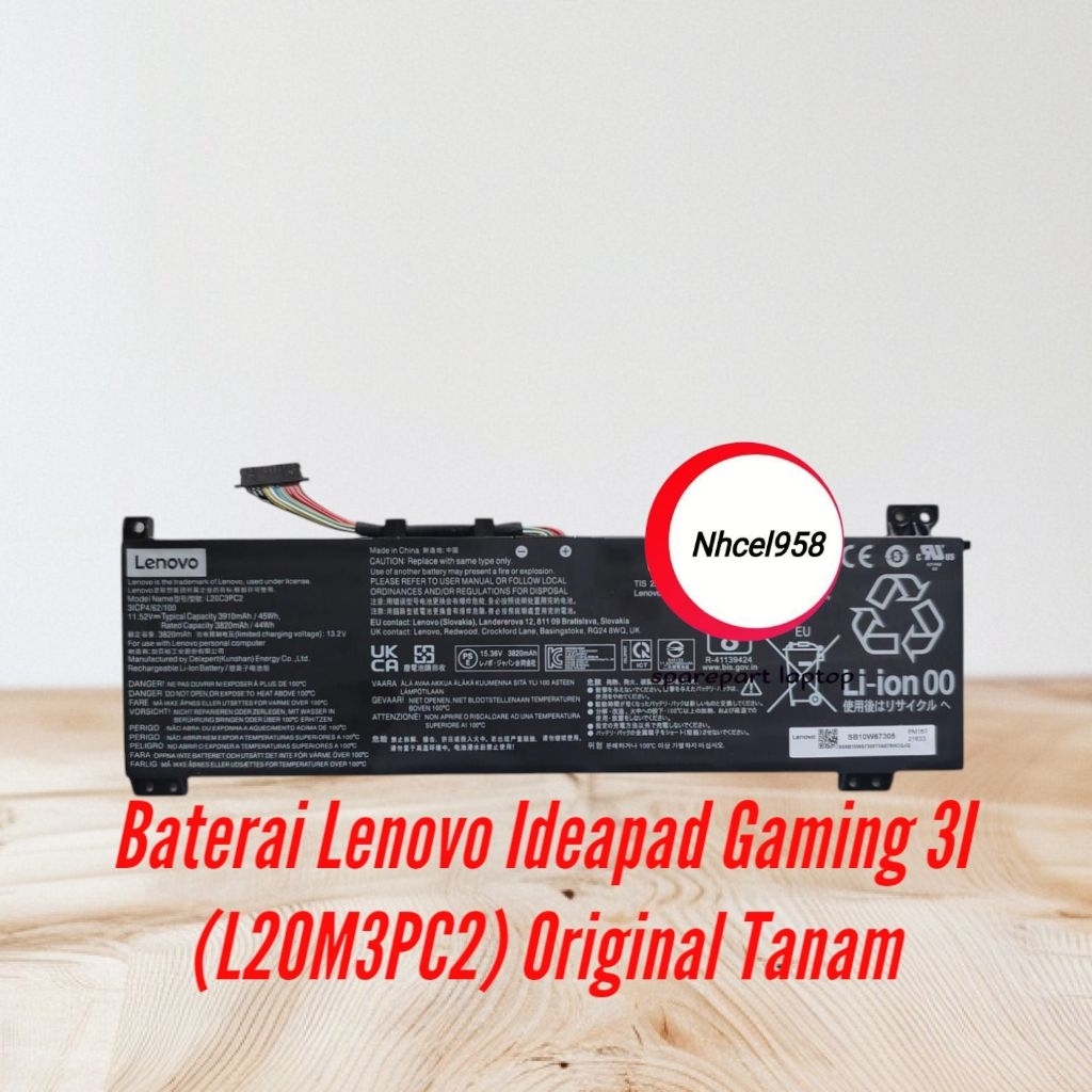Baterai Lenovo Ideapad gaming 3I (L20M3PC2)