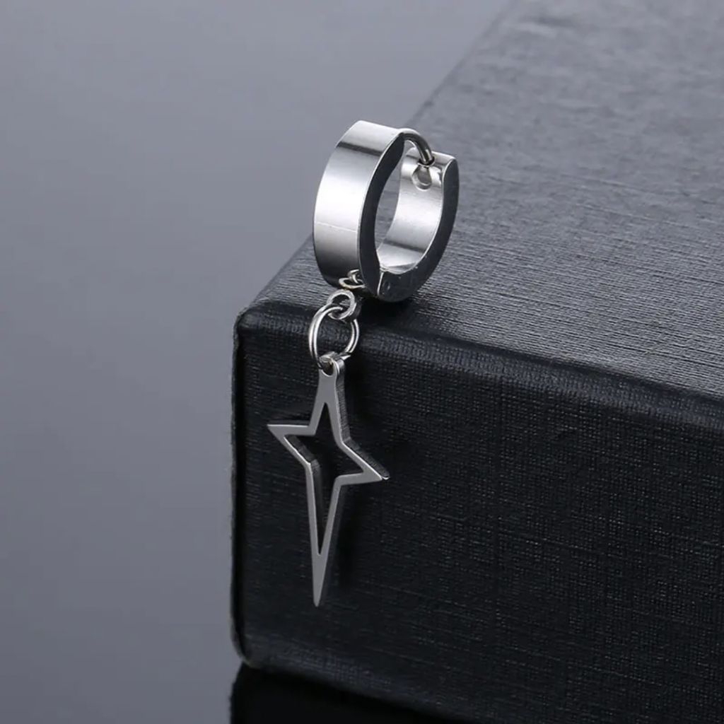 Anting Jepit pria anting tindik pria wanita anting gantung korea