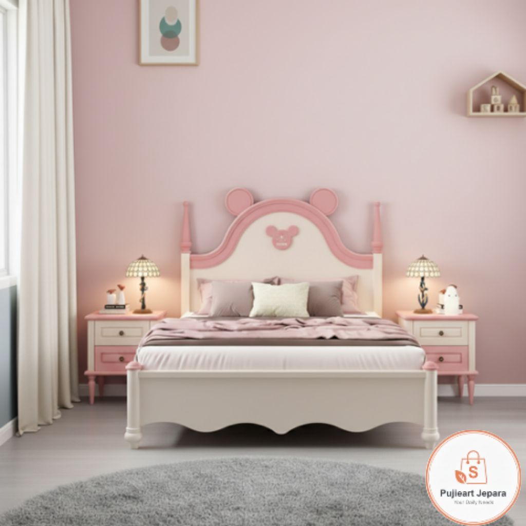 Tempat Tidur Anak Minimalis Kayu Solid Single