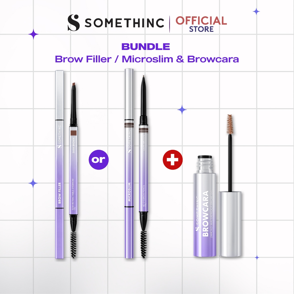 SOMETHINC [2 PCS] Perfect Brow Kit | Pensil Alis Oval Tahan Lama  | Pensil Alis Kecil Tipis Tahan La