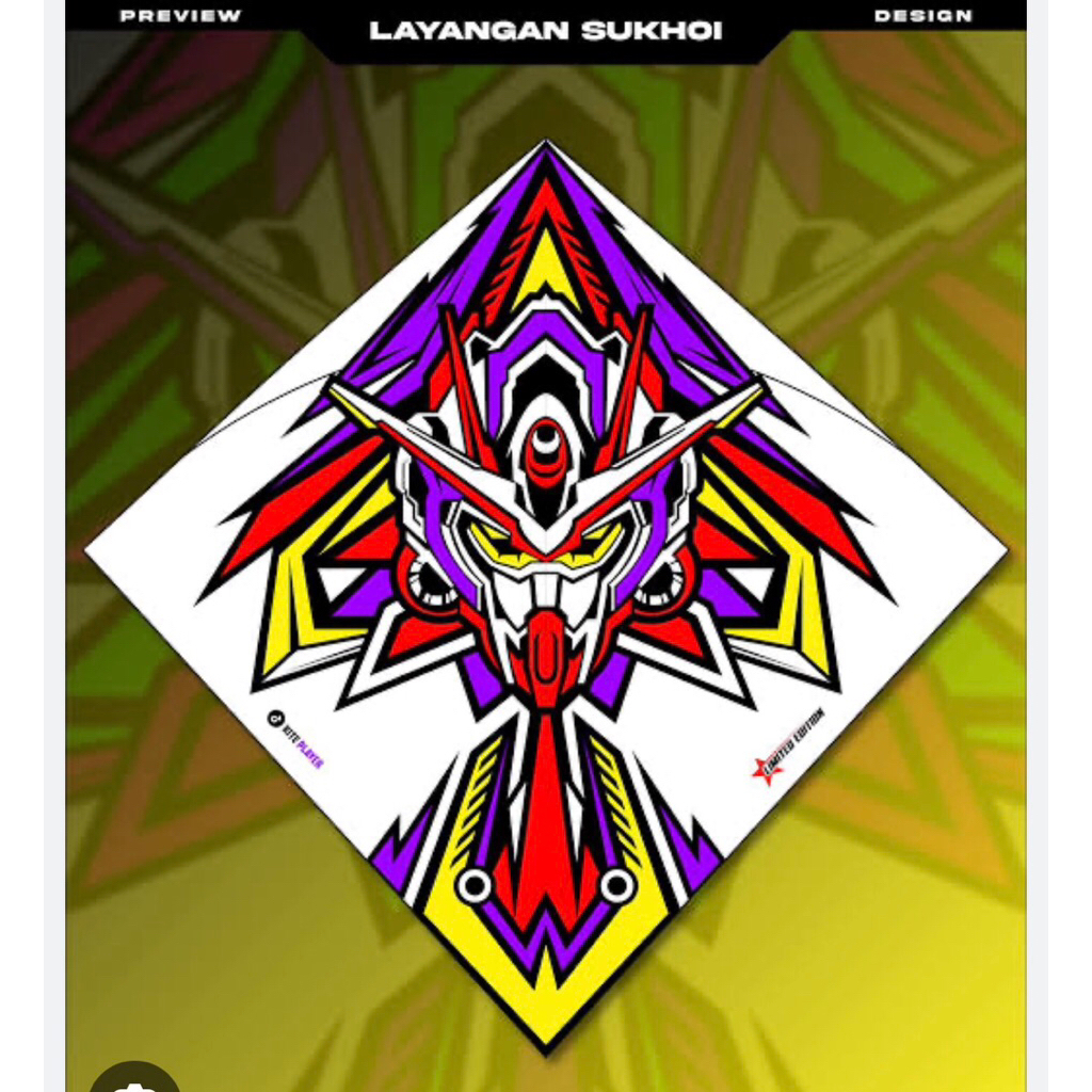 jasa sablon kertas layang-layang sukhoi 4 warna