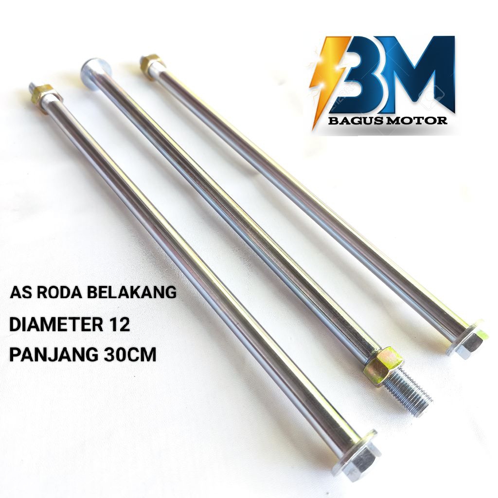 As Roda Belakang Diameter 12mm. Panjang 30cm / As Supertrack