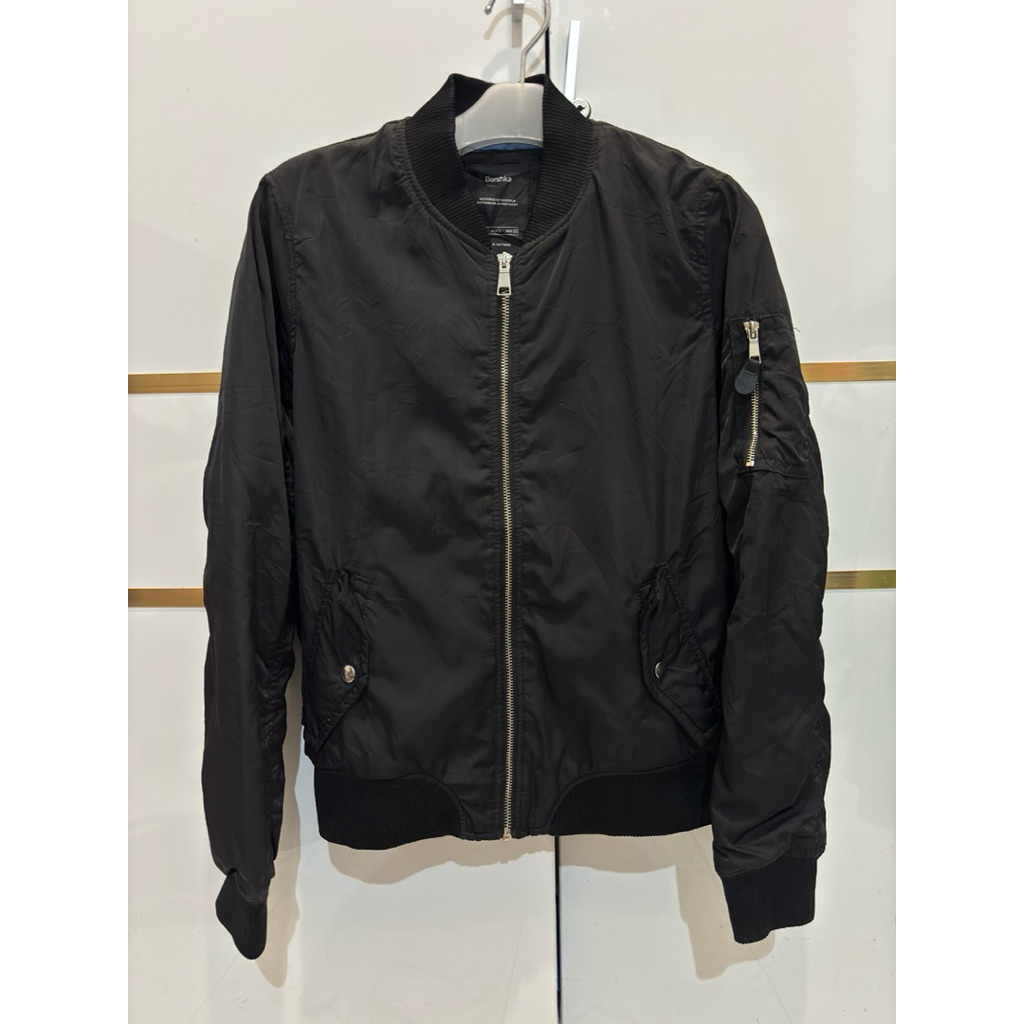 Bomber jaket Bershka premium collection black original