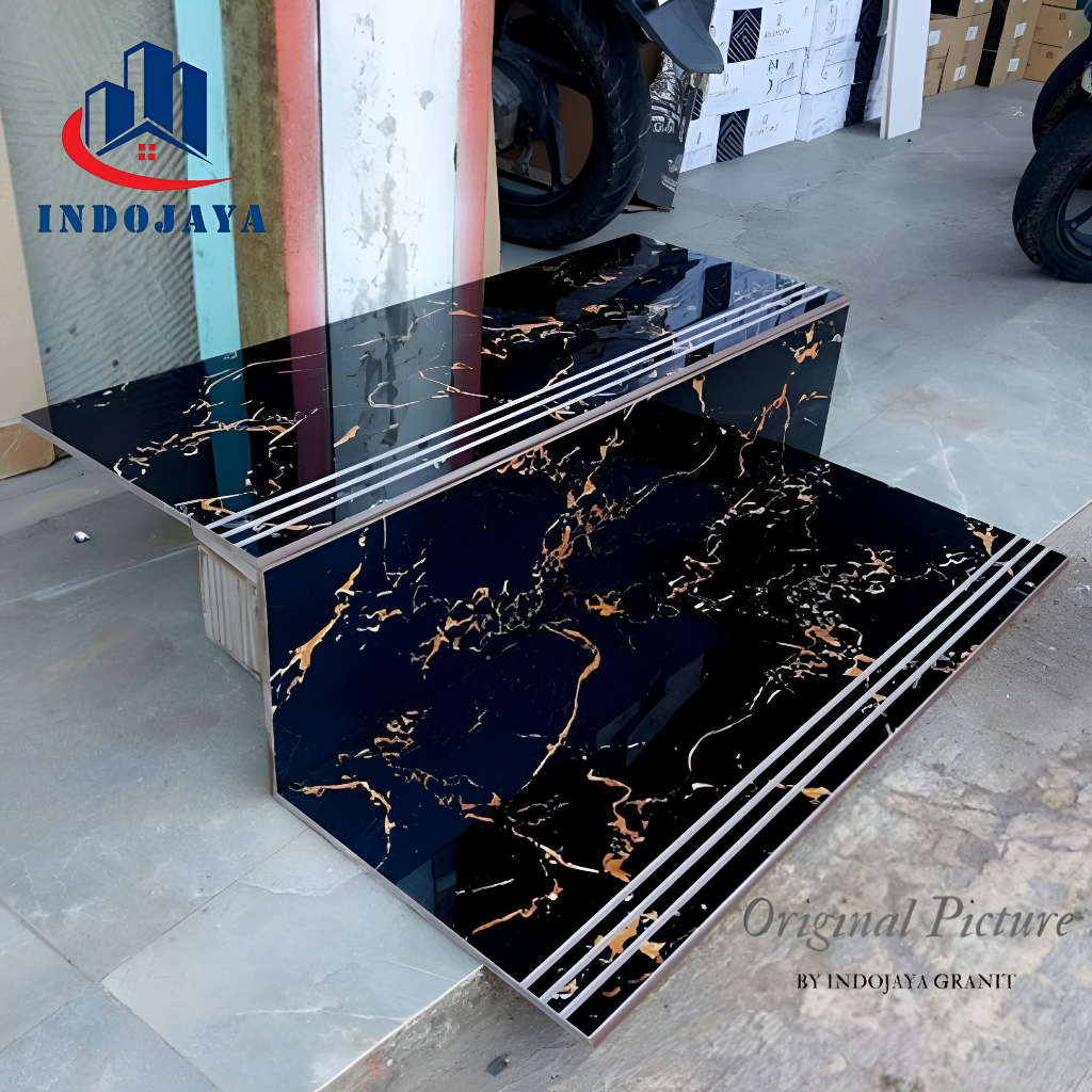 granit tangga stepnosig custom 30x90 30x100 motif marmer keramik anak tangga marmer hitam list