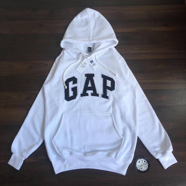 HOT DEALS GAP Hoodie Sweater - Jaket GAP Abu Teks Bordir Bahan Tebal Premium Ukuran M sampai XXL