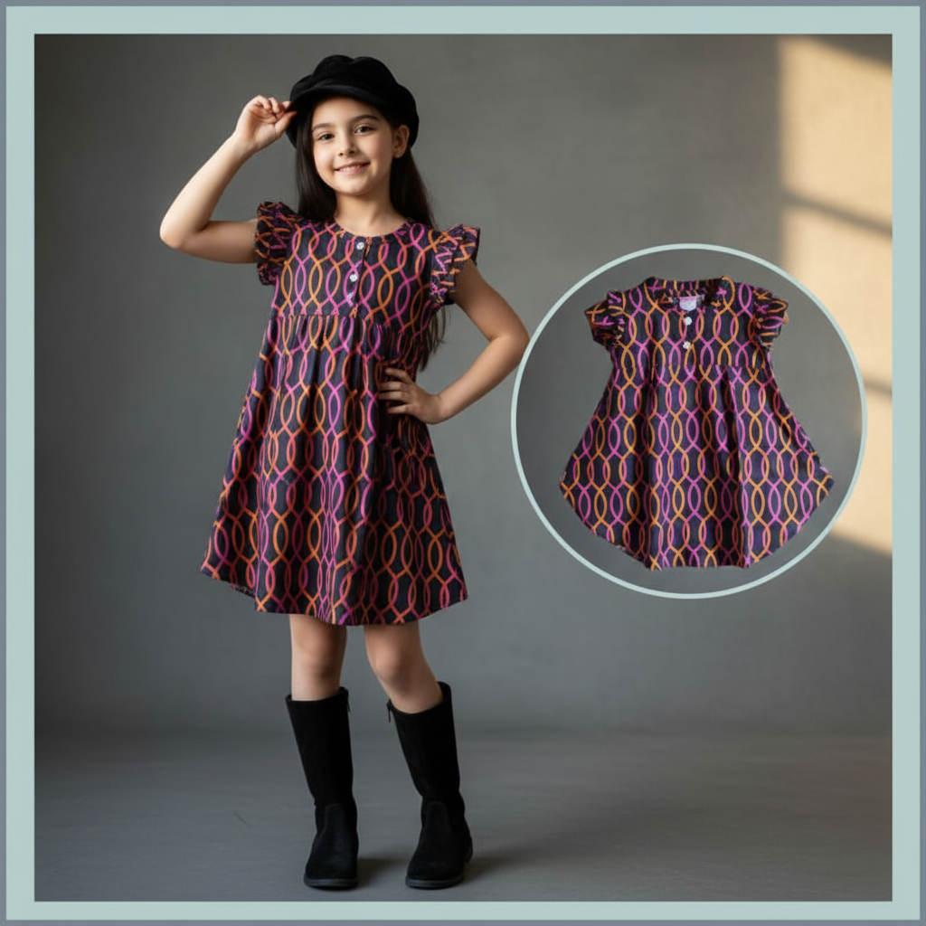 Dress Anak Perempuan Febiola 1-5 Tahun Kancing Baju Anak Perempuan Bayi Ramona Co