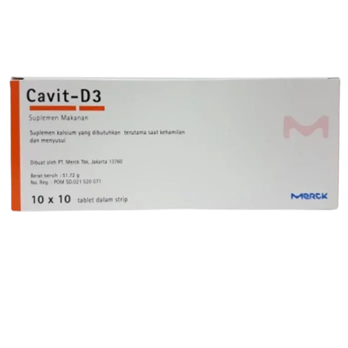 CAVID D3 1 BOX ISI @100 TABLET - SUPLEMEN UNTUK MEMBANTU MEMENUHI KALSIUM DAN VITAMIN D3