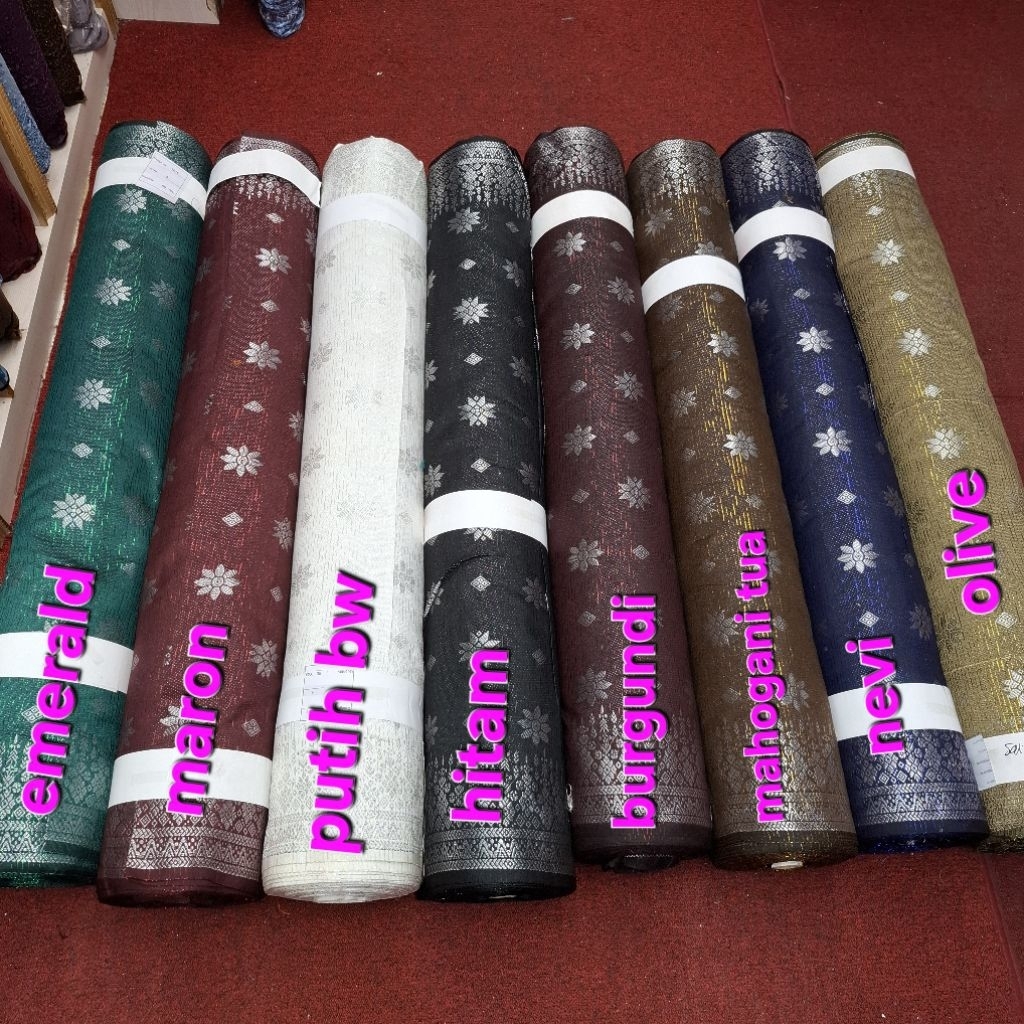 kain bahan songket / sarung. kain sarung semi tenun. songket palembang