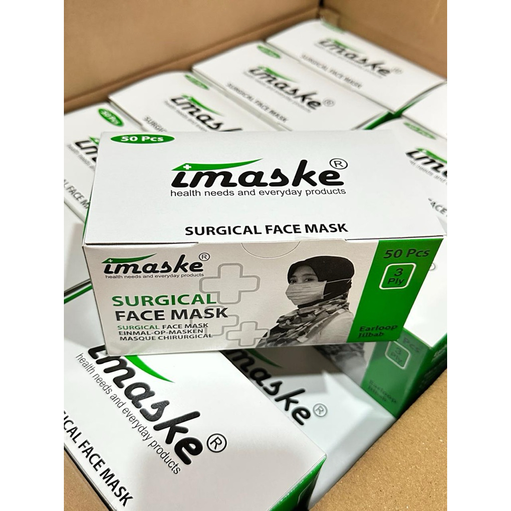 Masker Medis Hijab Imaske 3 Ply 50 pcs