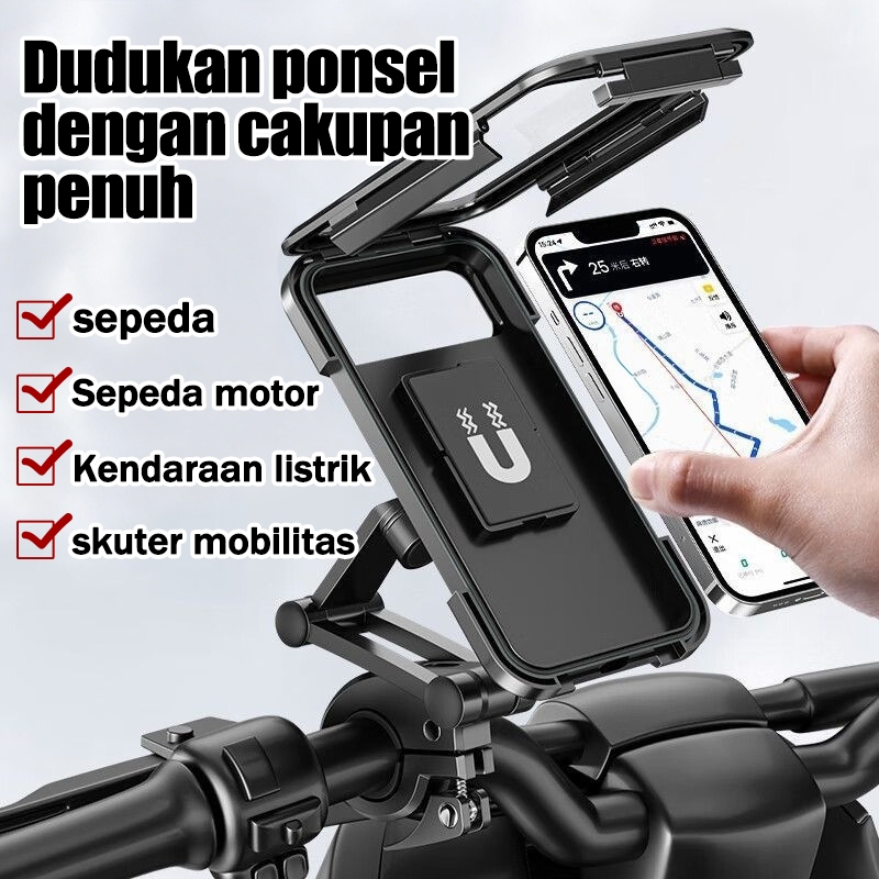Holder hp motor waterproof anti air stand hp motor rotasi 360° stand holder hp di motor