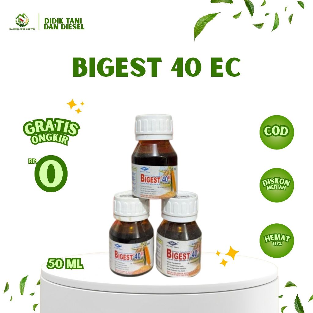 ZPT BIGEST 40 EC - Zat Pengatur Tumbuh Asam Giberelat - Perpanjang Ruas Batang Padi dan Pembesar Bua