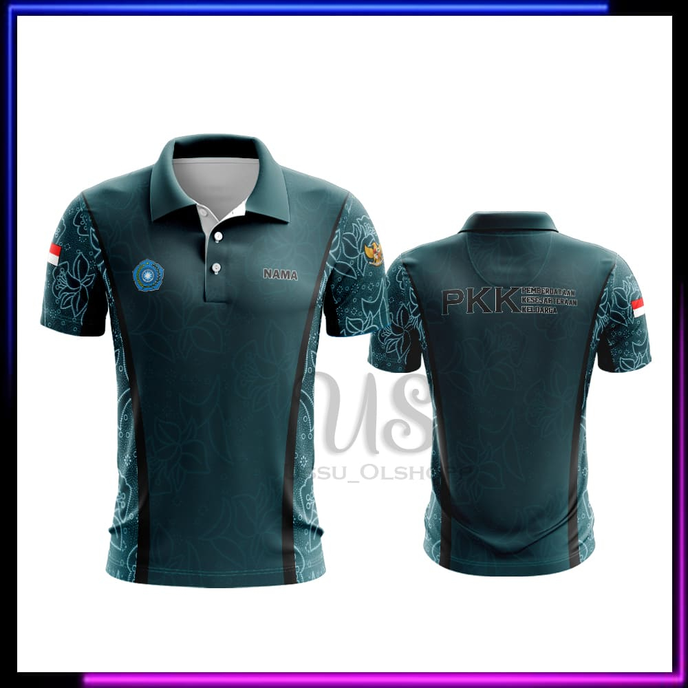 Seragam Batik PKK Kaos Polo PKK Nasional Jersey Batik PKK Pria Bisa Pake Nama