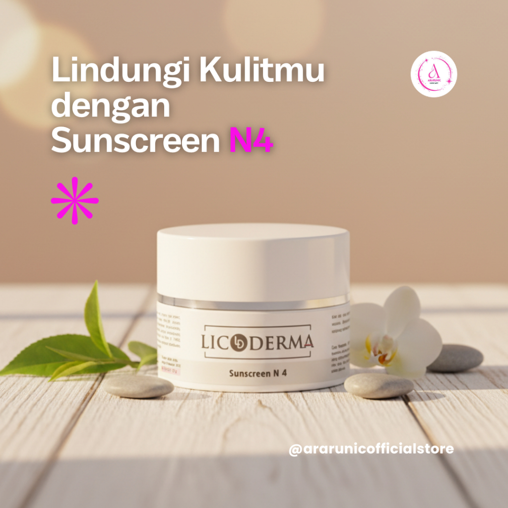 SUNSCREEN N4 Acne by LICODERMA 10gr – SPF 30, Niacinamide, Cegah Jerawat & Cerahkan Bekas Jerawat