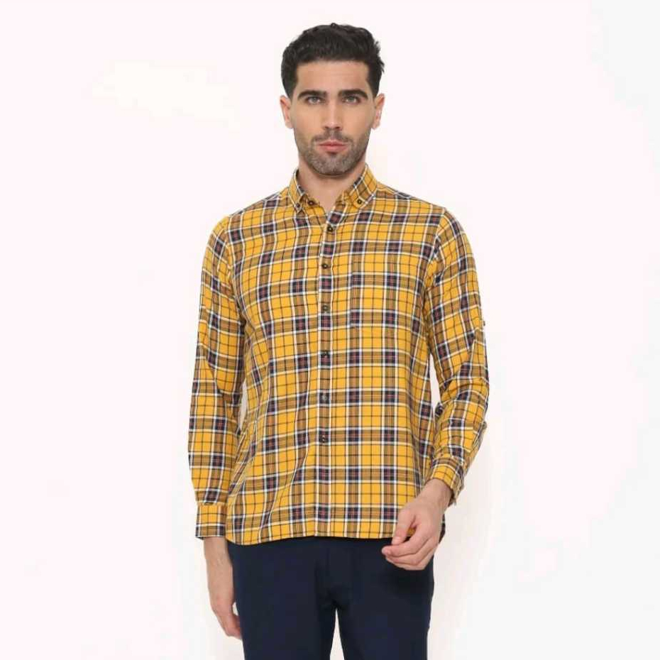 Kemeja Elliot Mustard Schoeller By Lawell Pria Dewasa - RITA