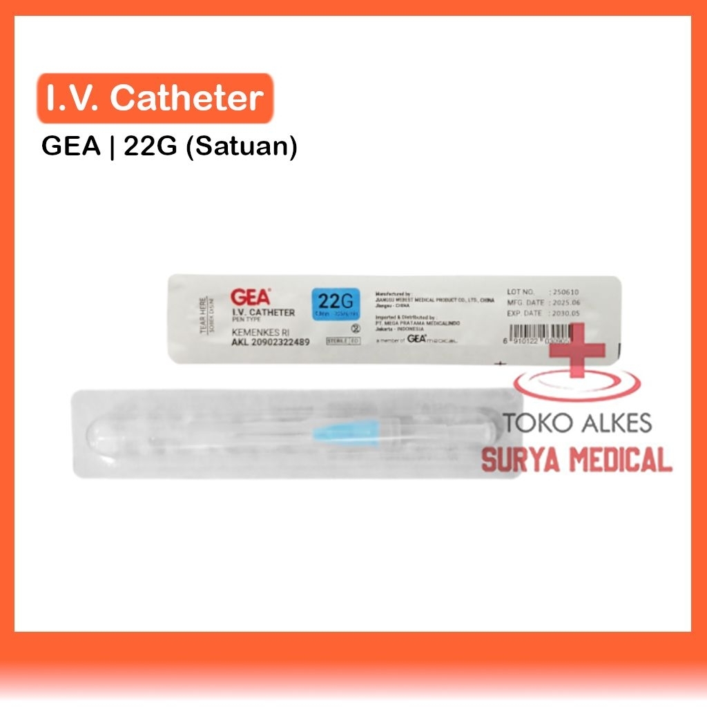IV Catheter GEA Jarum Infus Abbocath 18G 20G 22G 24G Jarum Kateter Tipe Pen