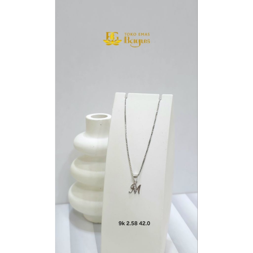 Kalung Itali Santa Emas Putih Variasi K420/9k