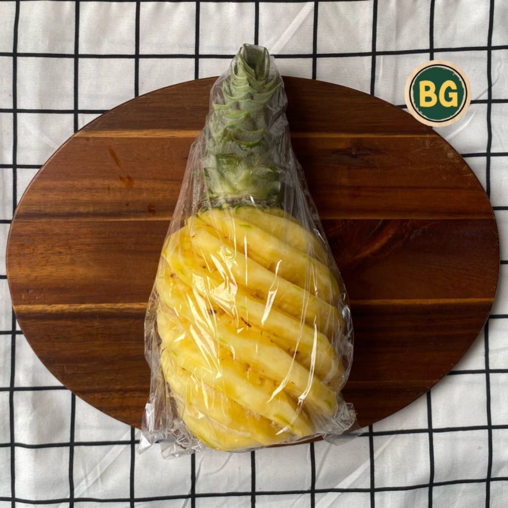Nanas kupas ukuran besar, buah nanas kupas segar